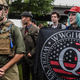 A QAnon banner at a far-right rally in August 2019 in Portland, Oregon.
